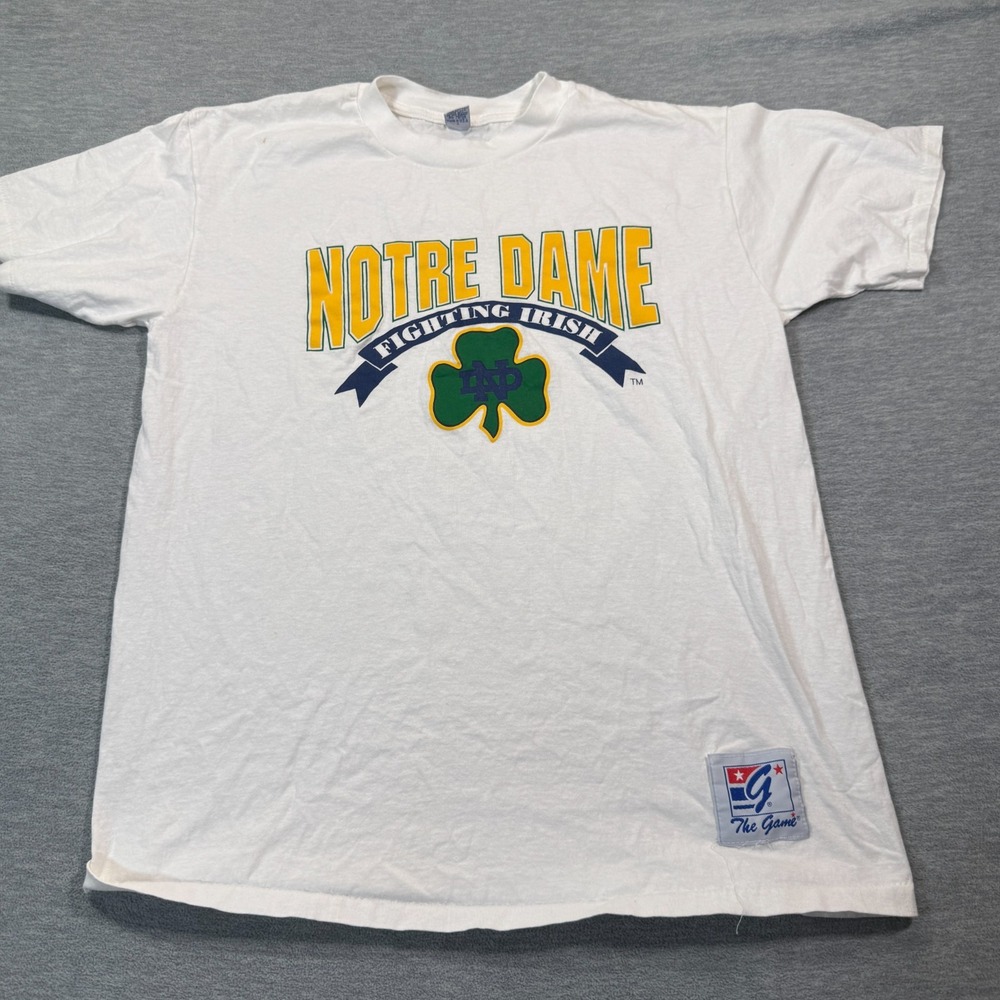 The‎ Game T Shirt Mens Large White Notre Dame Fighting Irish NCAA Graphic